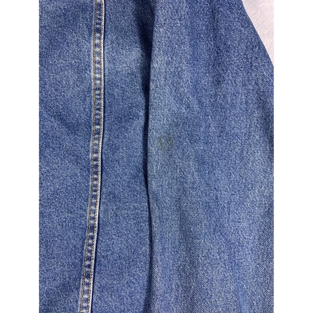 Vintage 90s Levi's Mens XL Blue Denim Trucker Jacket Adjustable Waist Tabs
